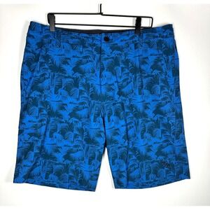 Da Hui Board Shorts Mens 38 Blue Palm Print Hybrid Collection Surf Swim Trunks